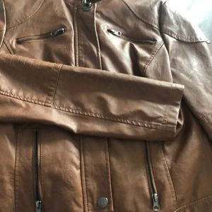 Brown leather women’s jacket